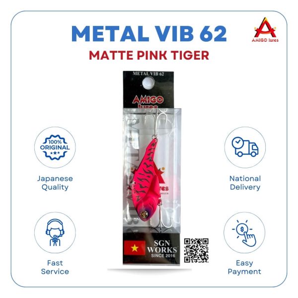 Mồi giả METAL VIB62 LURES Matte Pink Tiger